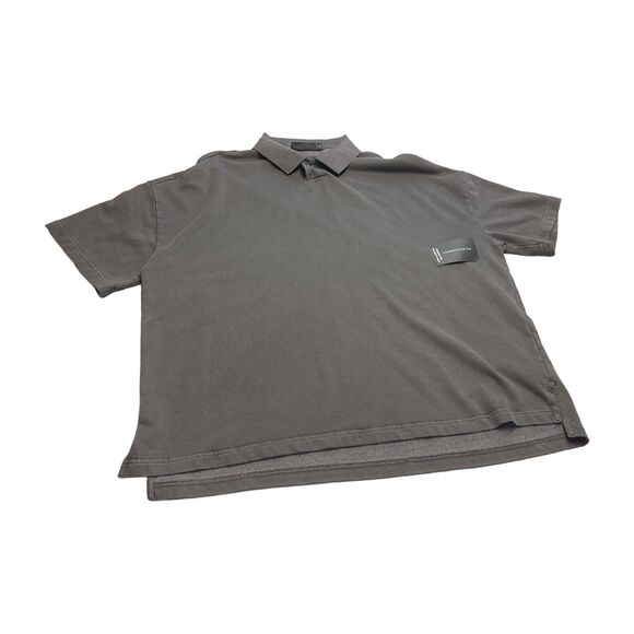 No Boundaries Polo Shirt Men's M (38-40) Charcoal Sky Oversized Fit Short Sleeve - Picture 1 of 9